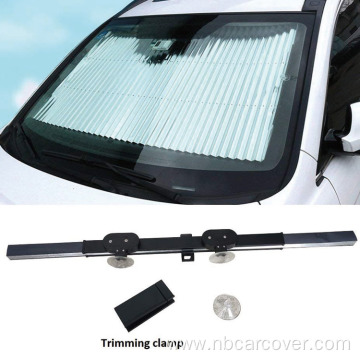 Static retractable sun visor car front window